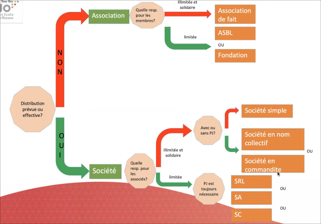 Diagramme de choix de type de société